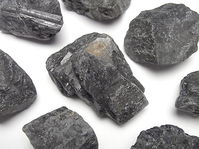 ブラックトルマリン 穴なしラフロック 300グラムの画像