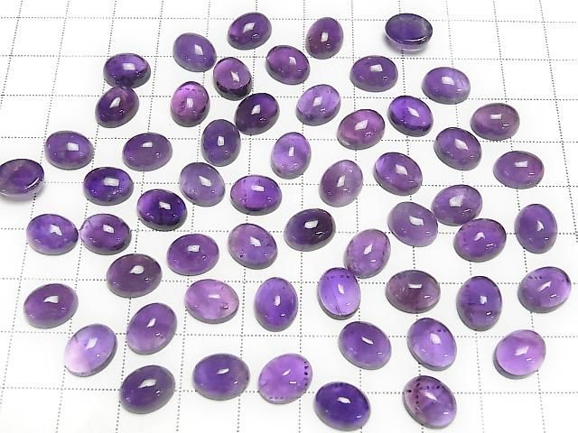 【動画】ザンビア産アメジストAA+ オーバル カボション10×8mm 5個 サムネイル4
