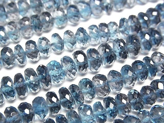 【動画】宝石質ロンドンブルートパーズAAA- ボタンカット 半連/1連(約22cm)の画像