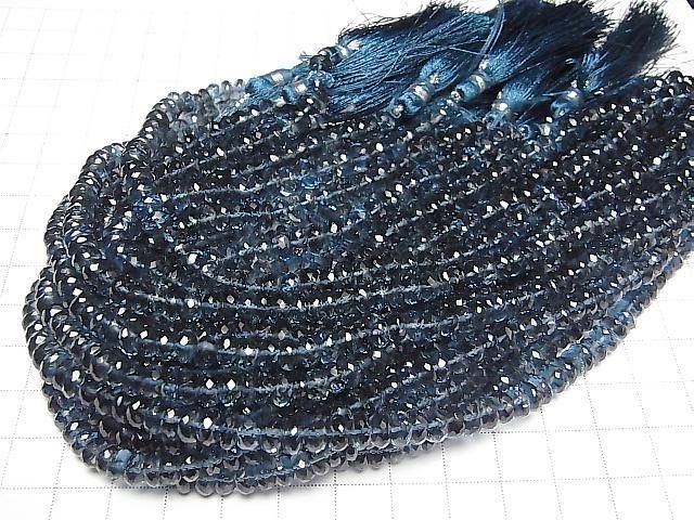 【動画】宝石質ロンドンブルートパーズAAA- ボタンカット 半連/1連(約22cm) サムネイル4