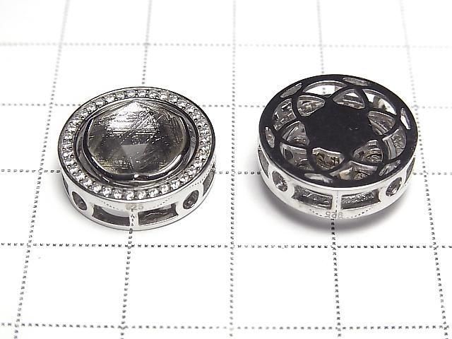 【動画】メテオライト(ムオニナルスタ隕石) 枠留めラウンド スルータイプ シルバー SILVER925製 サムネイル2