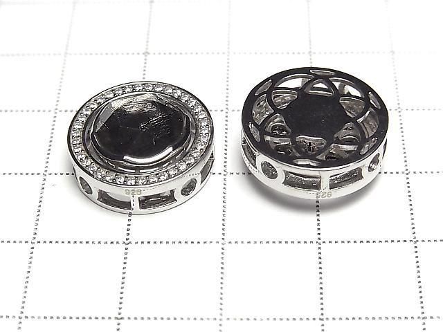 【動画】メテオライト(ムオニナルスタ隕石) 枠留めラウンド スルータイプ ブラック SILVER925製 サムネイル2