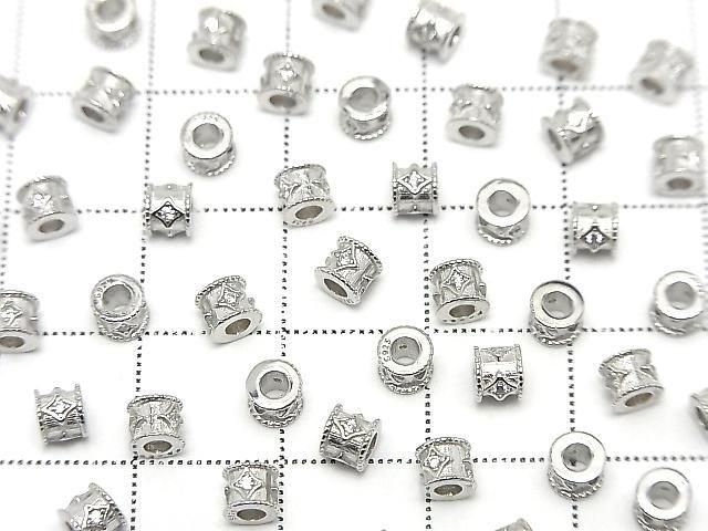 Silver925 ロンデル4×4×3.5mm(CZ付) ロジウム 2個 サムネイル4