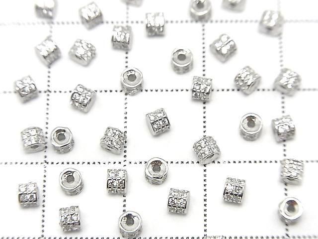 Silver925 ロンデル3×3×2.5mm(CZ付) ロジウム 3個 サムネイル4