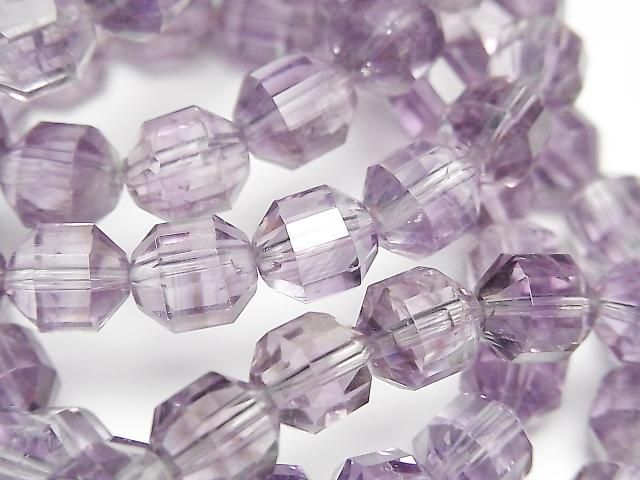 【動画】ライトカラーアメジストAAA- ダブルポイント チューブカット9×8mm 1連(ブレス)の画像