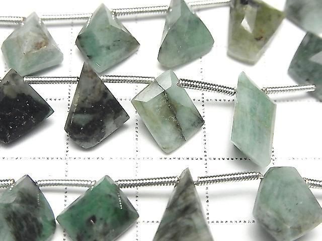 【動画】ブラジル産エメラルドAA ファンシーシェイプカット 半連/1連(約16cm) サムネイル2