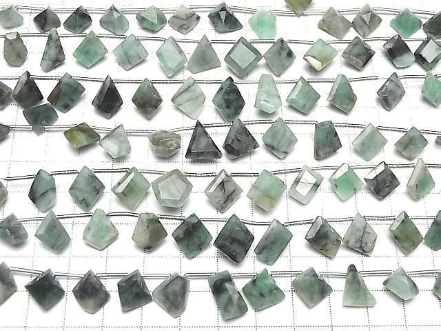 【動画】ブラジル産エメラルドAA ファンシーシェイプカット 半連/1連(約16cm) サムネイル4