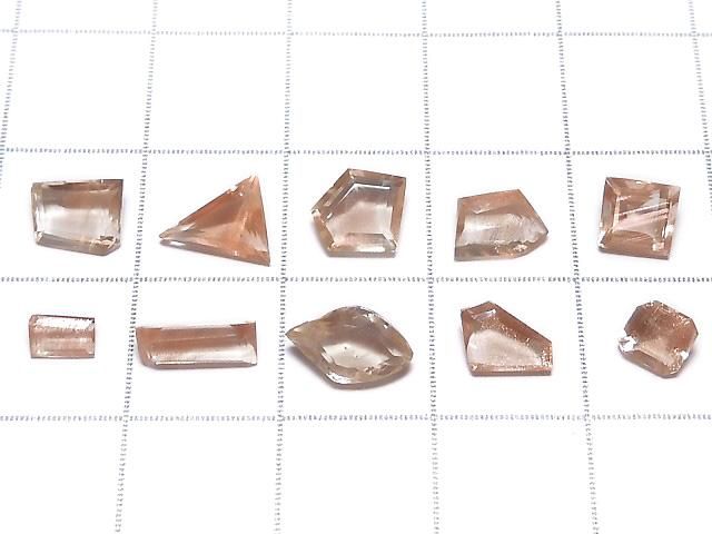 【動画】【1点もの】宝石質オレゴンサンストーンAAA- ルース ファンシーシェイプファセットカット 10粒セット NO.510 サムネイル2