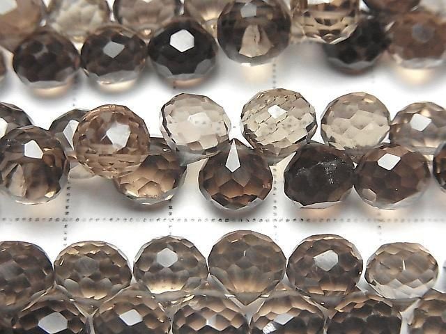 【動画】宝石質スモーキークォーツAAA オニオン ブリオレットカット 半連/1連(約18cm) サムネイル2