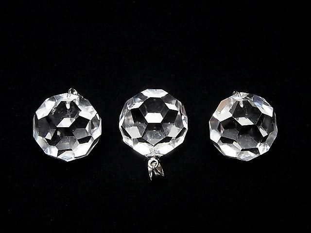 クリスタルAAA- 「バッキーボール」ラウンドカット18mm ペンダントトップ SV925製 1個 サムネイル3
