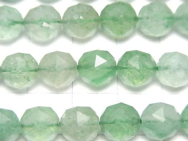 【動画】【素晴らしい輝き】グリーンアベンチュリン スターラウンドカット8mm 半連/1連(約37cm) サムネイル2