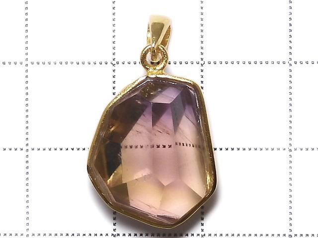 【動画】【1点もの】宝石質アメトリンAAA- カット入りペンダントトップ 18KGP製 NO.6 サムネイル2