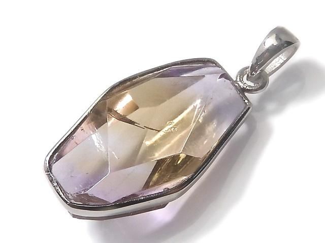 【動画】【1点もの】宝石質アメトリンAAA- カット入りペンダントトップ SILVER925製 NO.9の画像