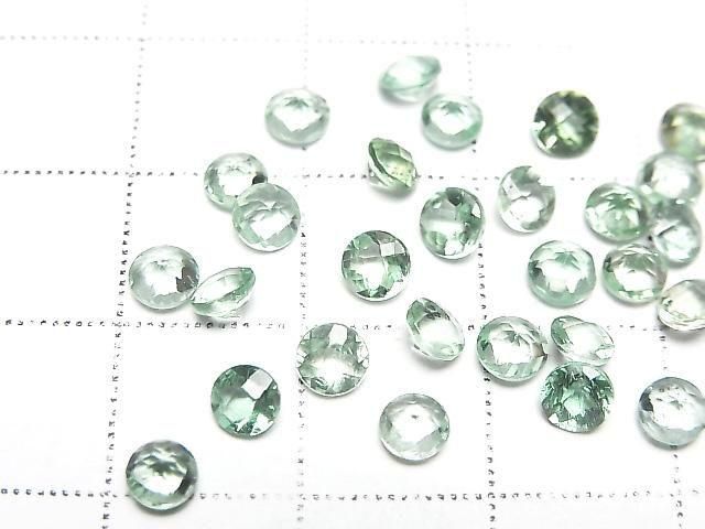 【動画】宝石質ブルーグリーンアパタイトAAA ルース ラウンド チェッカーカット4×4mm 4粒 サムネイル3