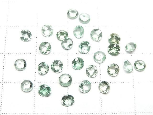 【動画】宝石質ブルーグリーンアパタイトAAA ルース ラウンド チェッカーカット4×4mm 4粒 サムネイル4