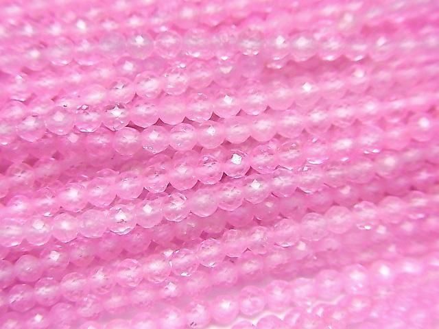 【動画】【素晴らしい輝き】ピンクトパーズAAA 極小ラウンドカット2mm 1連(約35cm)の画像