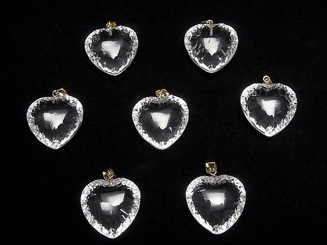 【動画】宝石質クリスタルAAA ハートカット ペンダントトップ20×20mm 18KGP製 1個 サムネイル4