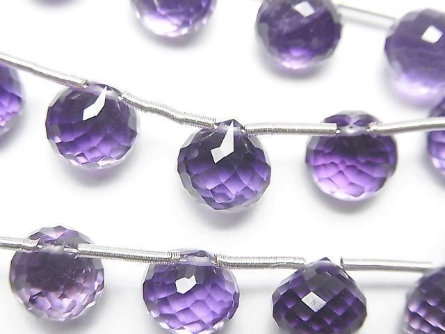 【動画】宝石質アメジストAAA オニオン ブリオレットカット 1連(8粒)の画像