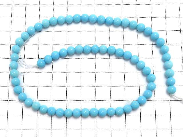 【動画】【1点もの】アリゾナ産スリーピングビューティーターコイズAAAA ラウンド6mm 1連(約39cm) NO.1 サムネイル3