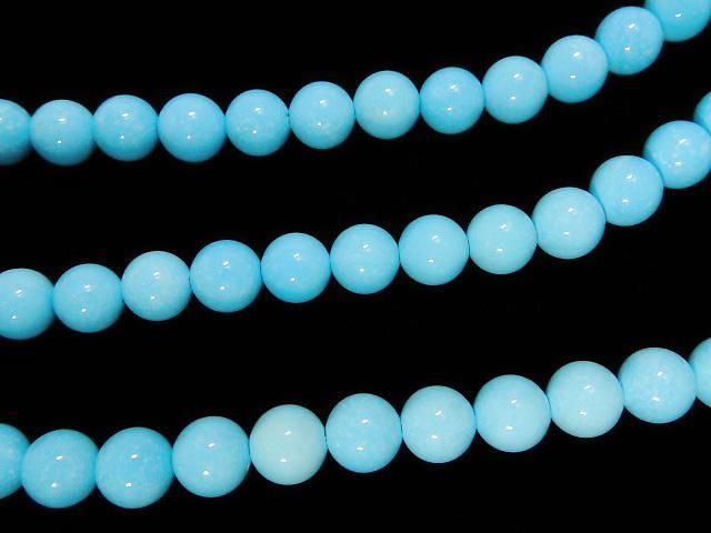 【動画】【1点もの】アリゾナ産スリーピングビューティーターコイズAAAA ラウンド6mm 1連(約39cm) NO.1 サムネイル4