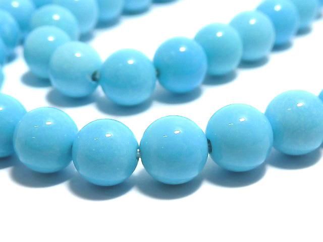 【動画】【1点もの】アリゾナ産スリーピングビューティーターコイズAAAA ラウンド6mm 1連(約39cm) NO.2の画像