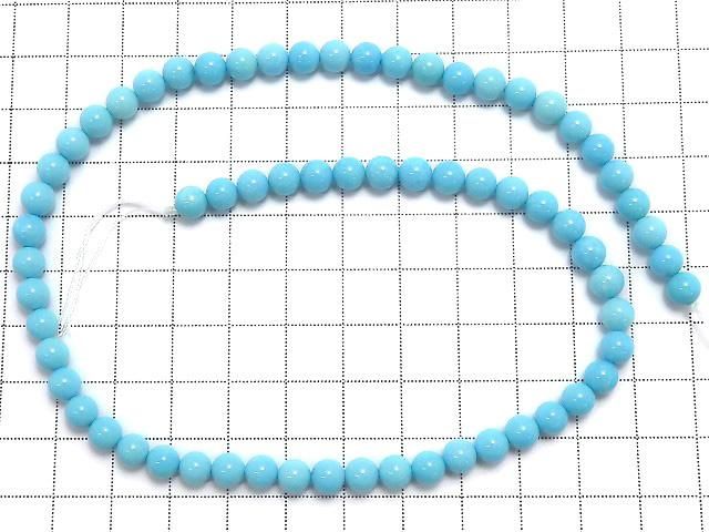 【動画】【1点もの】アリゾナ産スリーピングビューティーターコイズAAAA ラウンド6mm 1連(約39cm) NO.2 サムネイル3