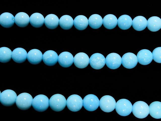 【動画】【1点もの】アリゾナ産スリーピングビューティーターコイズAAAA ラウンド6mm 1連(約39cm) NO.2 サムネイル4