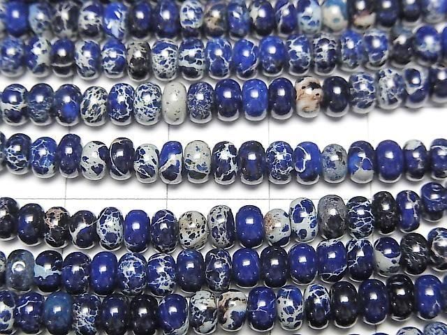 【動画】ネイビーカラーカオリン ロンデル(ボタン)4×4×2.5mm 1連(約38cm) サムネイル2