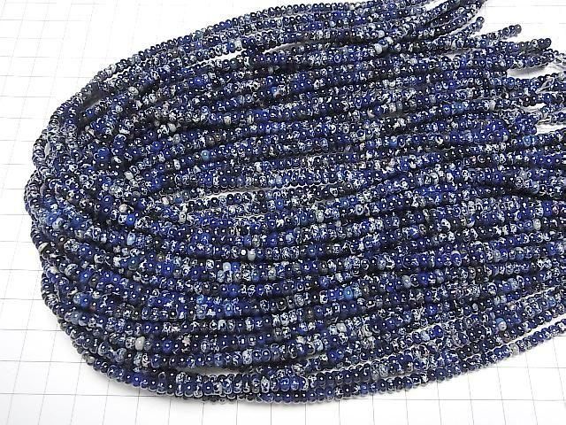 【動画】ネイビーカラーカオリン ロンデル(ボタン)4×4×2.5mm 1連(約38cm) サムネイル4