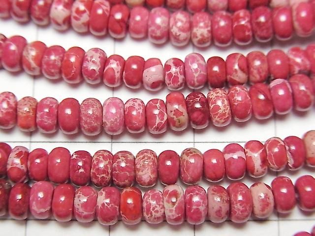 【動画】レッドカラーカオリン ロンデル(ボタン)4×4×2.5mm 1連(約38cm) サムネイル2