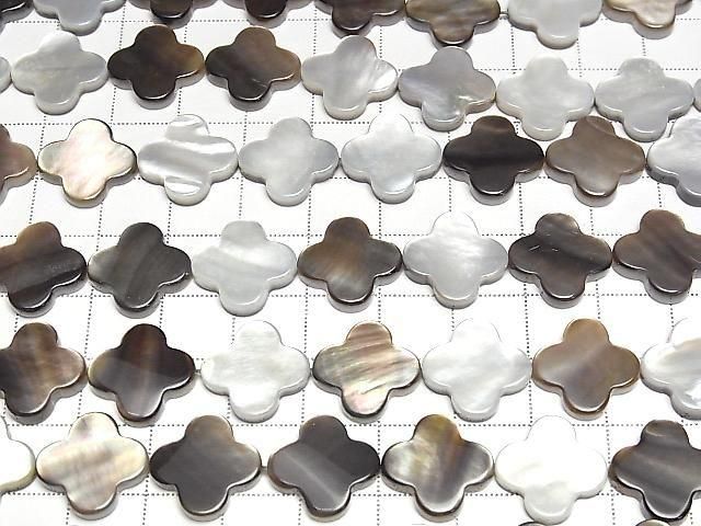 【動画】ブラックシェルAAA フラワーモチーフ15×15×3mm 1/4連~1連(約37cm) サムネイル3