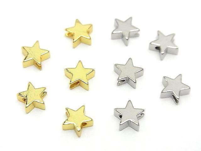 メタルパーツ スターモチーフ5.5×5.5mm 貫通穴 10個の画像
