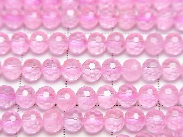 【動画】【素晴らしい輝き】ピンクトパーズAA++ 128面ラウンドカット5mm 1連(約36cm) サムネイル2