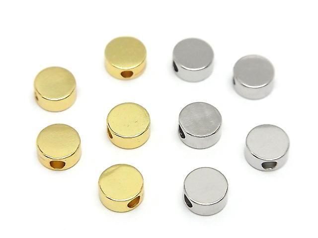 メタルパーツ コインモチーフ6×6mm 貫通穴 10個の画像