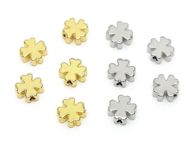 メタルパーツ クローバーモチーフ6×6mm 貫通穴 10個の画像