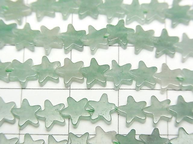 【動画】グリーンアベンチュリン スター(星)6×6mm 1連(約35cm) サムネイル2