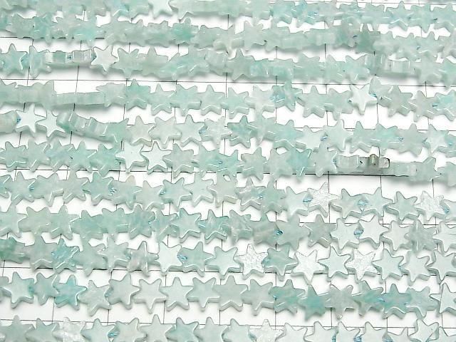 【動画】モザンビーク産アマゾナイトAA スター(星)6×6mm 1連(約36cm) サムネイル3