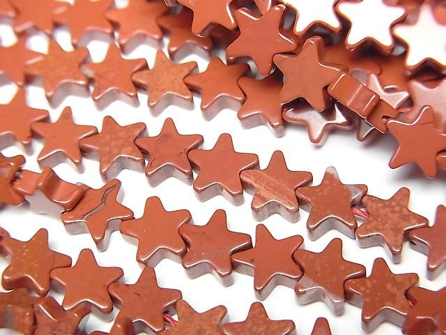 【動画】レッドジャスパー スター(星)6×6mm 1連(約36cm)の画像