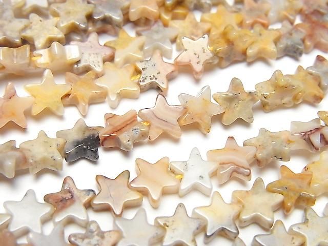 【動画】クレイジーレースアゲート スター(星)6×6mm 1連(約36cm)の画像