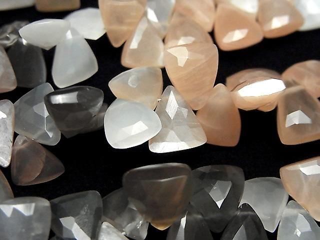 【動画】マルチカラームーンストーンAA++ トライアングルカット 半連/1連(約17cm)の画像