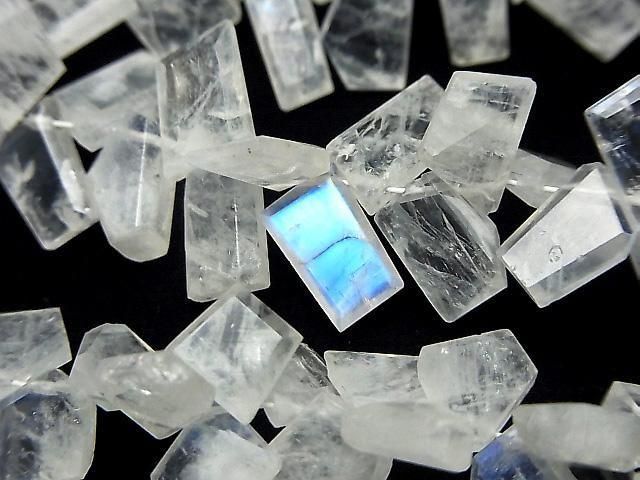 【動画】レインボームーンストーンAA++ ラフスライスカット 半連/1連(約15cm)の画像