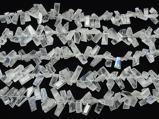 【動画】レインボームーンストーンAA++ ラフスライスカット 半連/1連(約15cm) サムネイル4