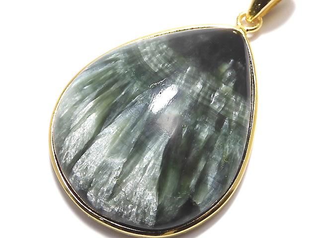 【動画】【1点もの】セラフィナイトAAA ペンダントトップ 18KGP製 NO.14の画像