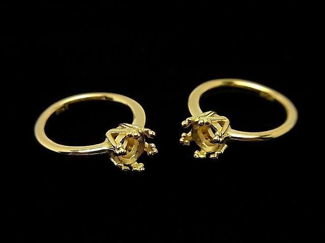 ưSilver925 饦 ٥ӡ󥰶(α)饦ɥեåȥå4mm 18KGP 1Ĥβ