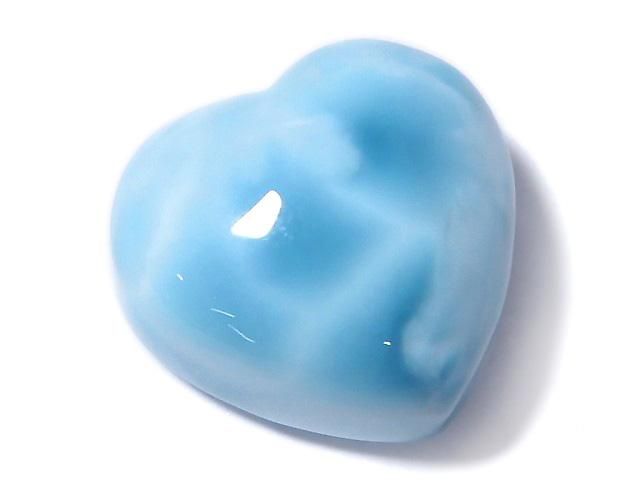 動画】【1点もの】高品質ラリマーAAA ハート 【片穴】 1個 NO.69