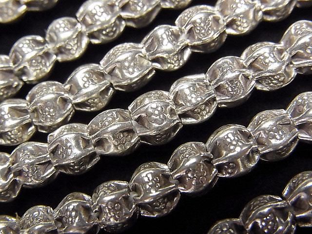 カレンシルバー 飾りロンデル5×5×4mm いぶし銀 1/8連~1連(約38cm)の画像
