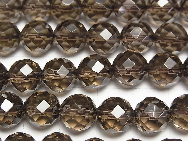 スモーキークォーツAAA 64面ラウンドカット10mm 半連/1連(約37cm) サムネイル2