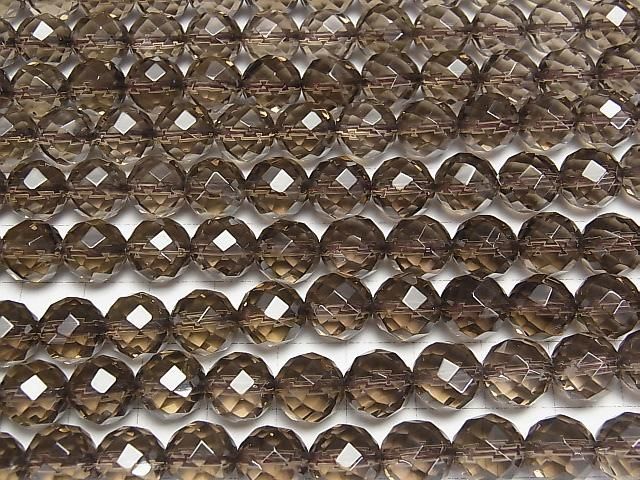 スモーキークォーツAAA 64面ラウンドカット10mm 半連/1連(約37cm) サムネイル3