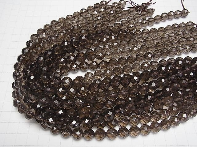 スモーキークォーツAAA 64面ラウンドカット10mm 半連/1連(約37cm) サムネイル4