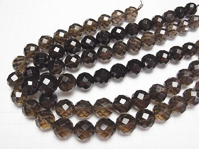スモーキークォーツAAA 64面ラウンドカット16mm 1/4連~1連(約37cm) サムネイル4